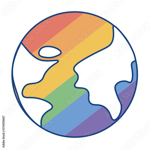 Isolated world gay community lgbtq icon - Vector