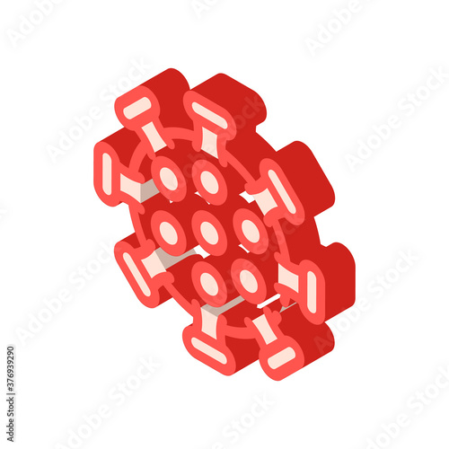 influenza virus isometric icon vector isolated illustration