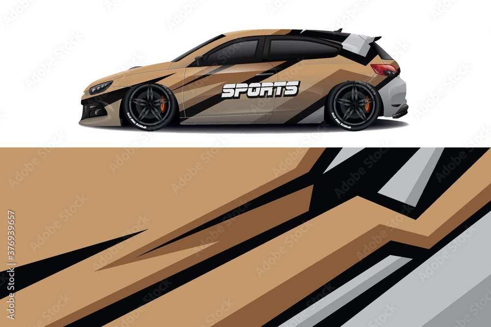 Sports car wrapping decal design