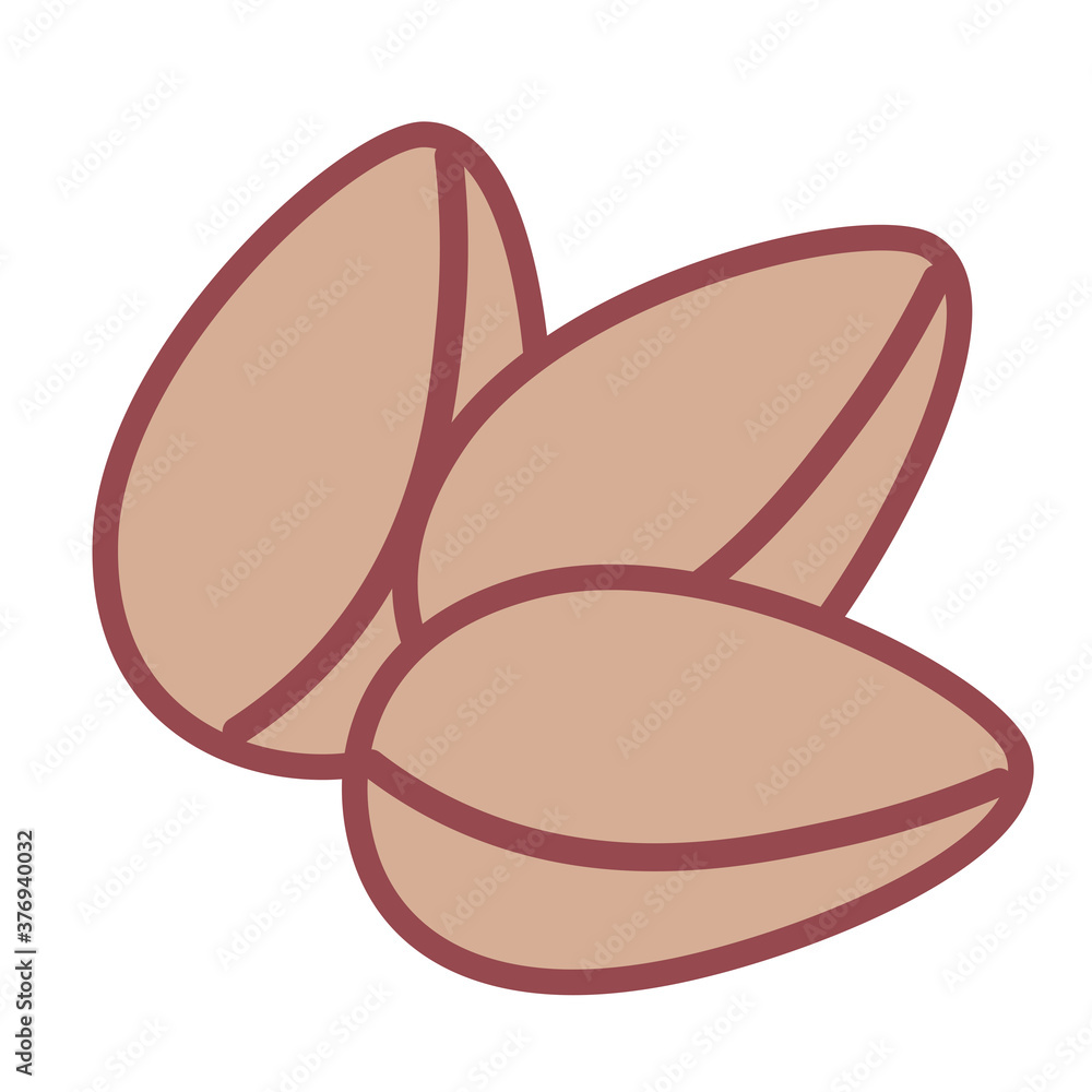 Isolated peanuts food healthy nutrition icon - vector