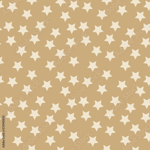 Kraft background with stars. Vector seamless patterns. Perfect for xmas and new 2021 year invitation, christmas greeting cards, textile, wrapping paper, stationery