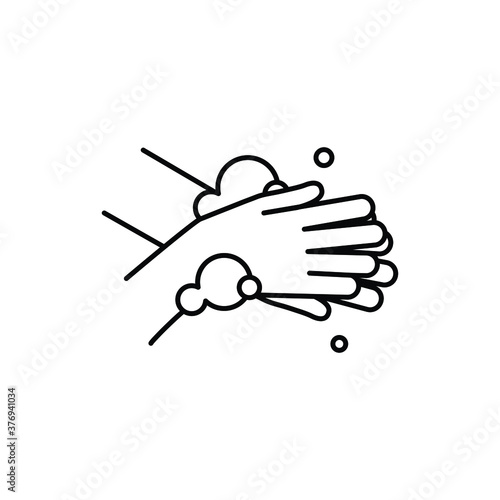Vector illustration icon with the motif of hand washing