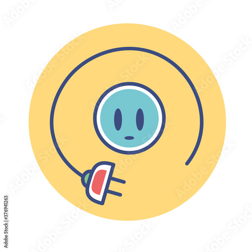 Isolated electricity enviroment ecology nature cartoon- Vector