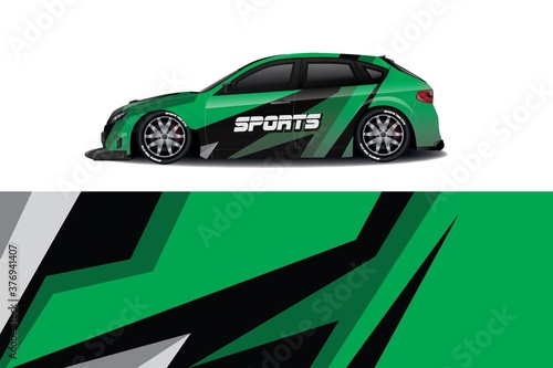 Sports car wrapping decal design