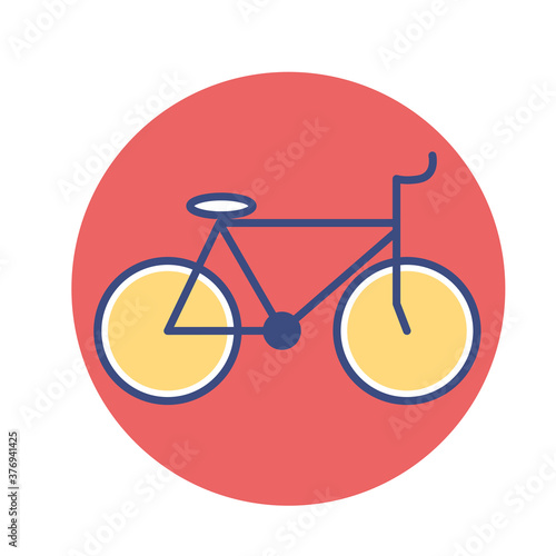 Isolated bike enviroment ecology nature cartoon- Vector