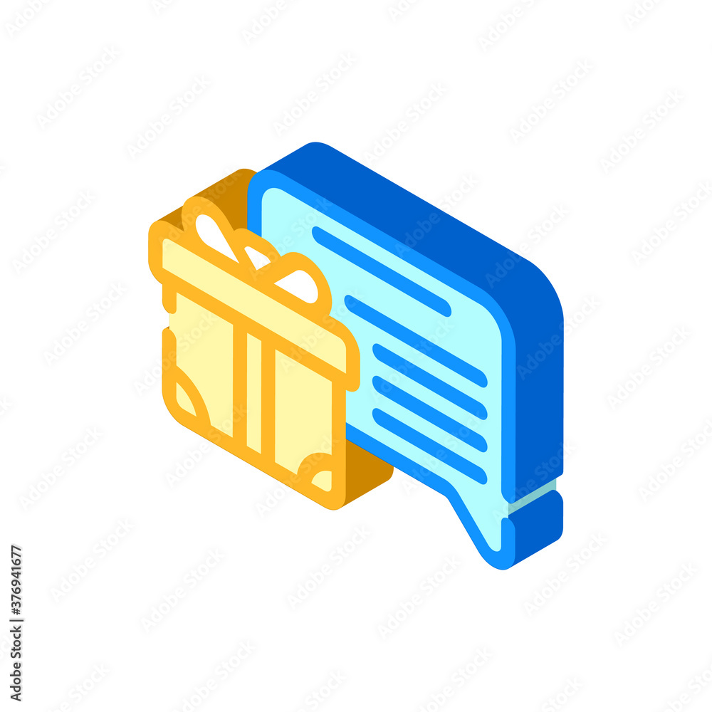 gift for review isometric icon vector illustration gift for review isometric icon vector illustration
