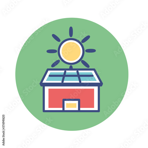 Isolated sun energy enviroment ecology nature cartoon- Vector