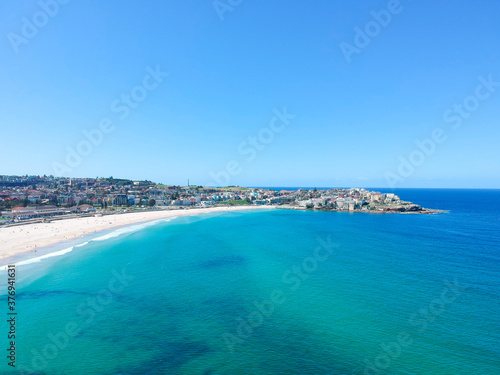 Fototapeta Naklejka Na Ścianę i Meble -  Panoramic  Aerial Drone View Bondi Beach Sydney NSW Australia