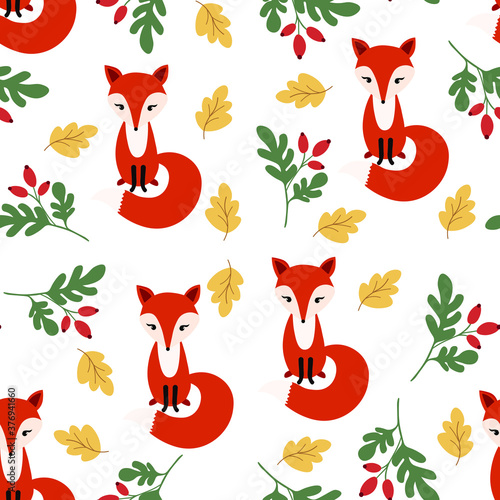 Background with cute chanterelles and handmade elements. Baby texture for fabric, textile, clothing, baby decoration. Vector illustration