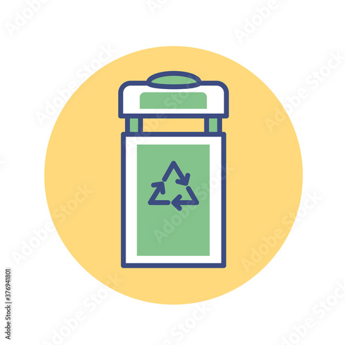 isolated recycler enviroment ecology nature cartoon- Vector