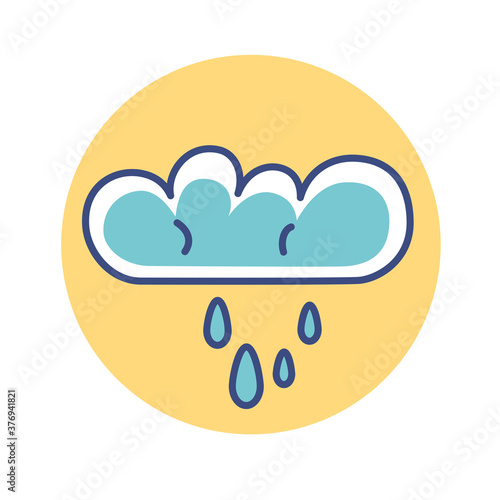 isolated rain enviroment ecology nature cartoon- Vector