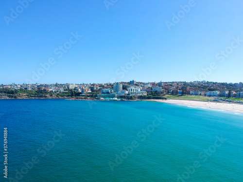 Fototapeta Naklejka Na Ścianę i Meble -  Panoramic  Aerial Drone View Bondi Beach Sydney NSW Australia