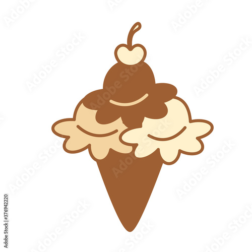 Isolated ice cream food bakery delicious icon - Vector