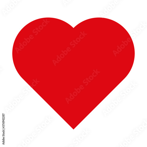 This is ared heart on white background