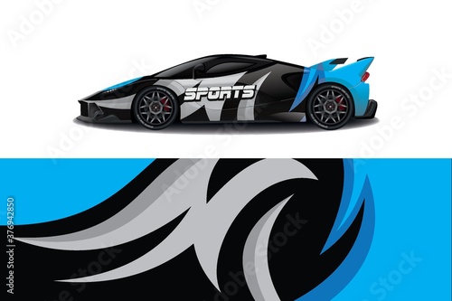 Sports car wrapping decal design