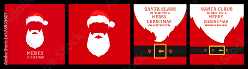 Santa's message banner background. Vector santa beard