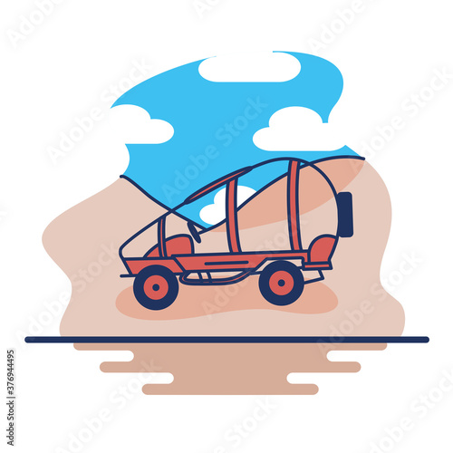 Isolated nazca Peru landscape travel icon- Vector