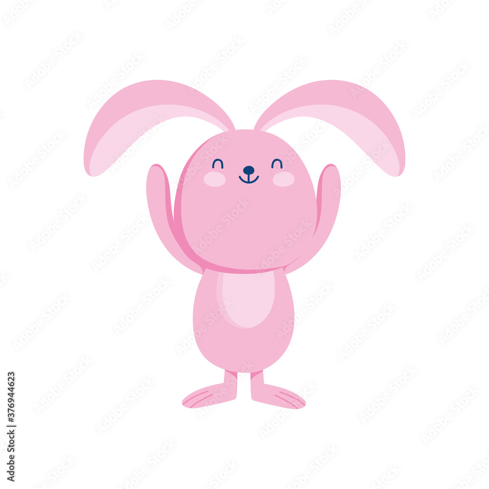 pink rabbit animal cartoon character isolated icon style pink rabbit animal cartoon character isolated icon style