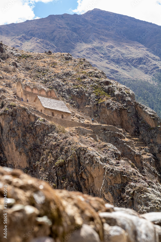 Naklejka premium scenes from the ruins and the Inca city of Ollantaytambo in central Peru in South America