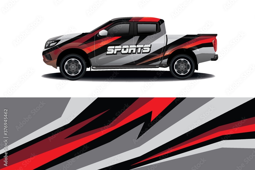 Sports car wrapping decal design	