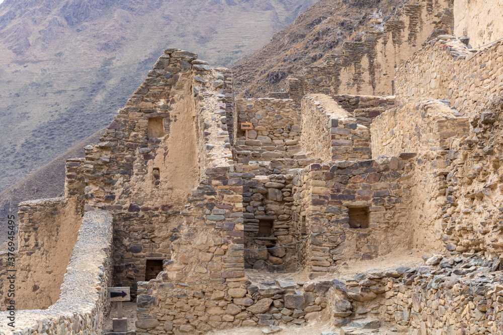 scenes from the ruins and the Inca city of Ollantaytambo in central Peru in South America