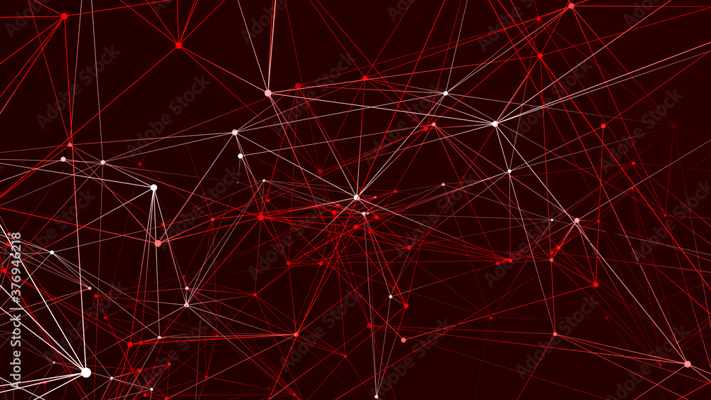 Fototapeta premium Abstract digital connection dots. Technology background. Network connection structure. 3d rendering.