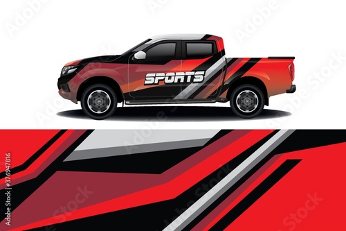 Sports car wrapping decal design 