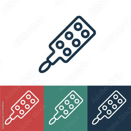 Linear vector icon with wooden stack