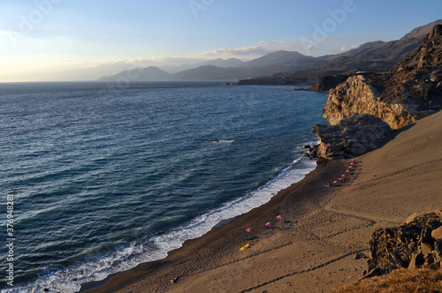 beach coast from agios pavlos, crete in the afternoon