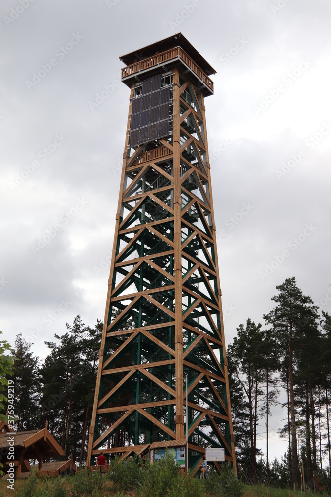 Wooden observation tower in Poland