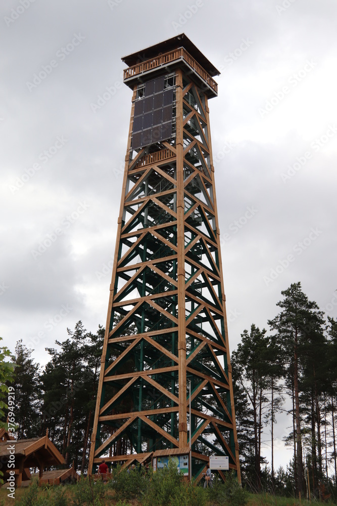 Wooden observation tower in Poland Wooden observation tower in Poland