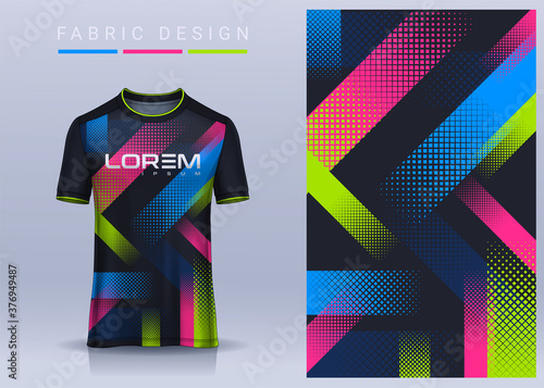 Fabric textile for Sport t-shirt ,Soccer jersey mockup for football club. uniform front and back view.