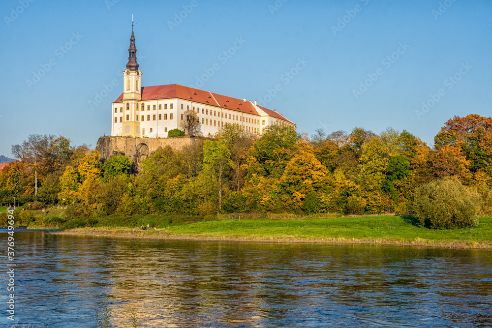 Castle Decin in Czech republic. This castle was photography in spring weather. Castle Decin in Czech republic. This castle was photography in spring weather.