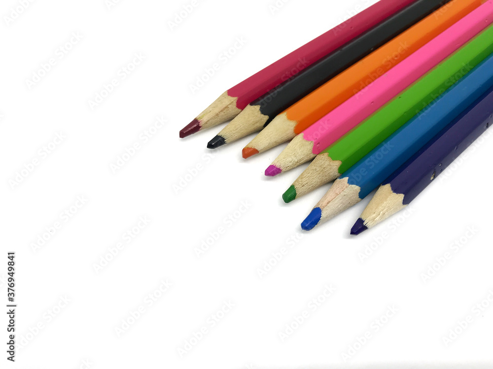 colored pencils isolated on white background colored pencils isolated on white background