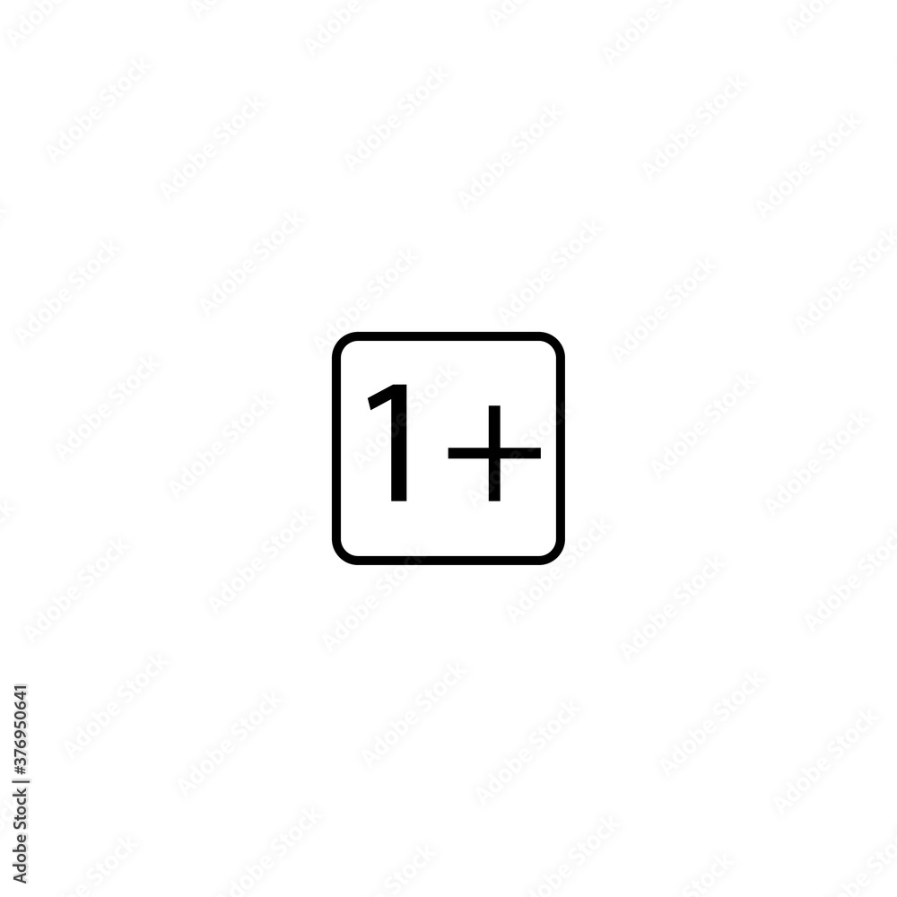 Age restriction One plus square icon eps ten Age restriction One plus square icon eps ten