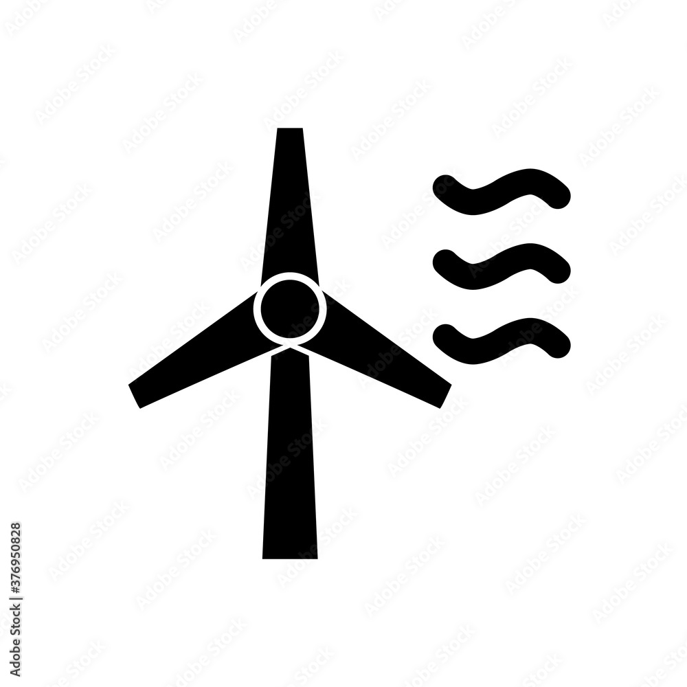 Wind turbine vector icon.Wind power, logo isolated on white background Wind turbine vector icon.Wind power, logo isolated on white background