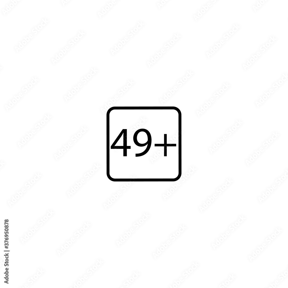 Age limit forty nine plus squared icon eps ten Age limit forty nine plus squared icon eps ten