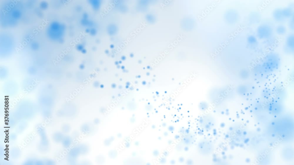 Blue digital wave with particles in motion. Abstract beautiful bokeh lights background with copy space. Technology digital wave concept. Loop animation.