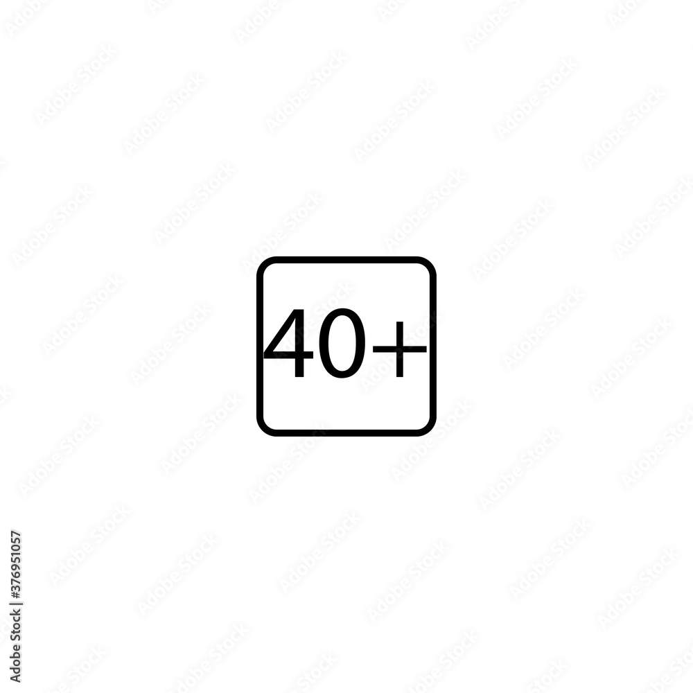 Age restriction forty plus squared icon eps ten
