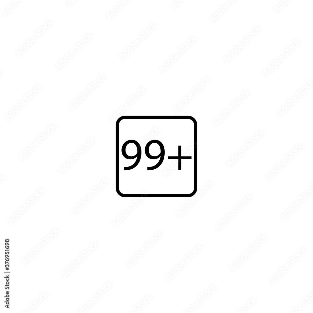 Age limit ninety nine plus squared icon eps ten Age limit ninety nine plus squared icon eps ten