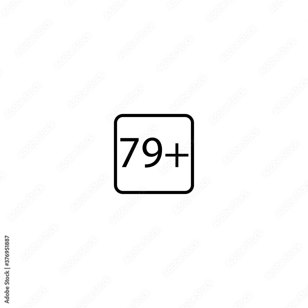 Age limit seventy nine plus squared icon eps ten Age limit seventy nine plus squared icon eps ten