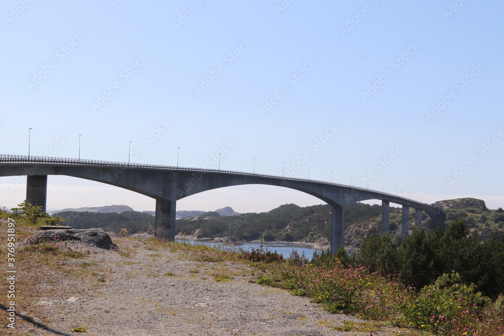 View of the Rongesundet bridge in Norway View of the Rongesundet bridge in Norway