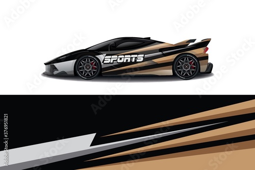 Sports car wrapping decal design	