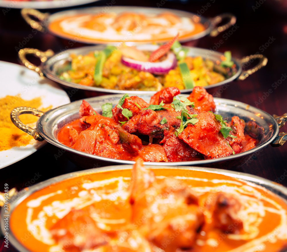 Indian Food Selection. Assorted indian curry and rice dishes Indian Food Selection. Assorted indian curry and rice dishes