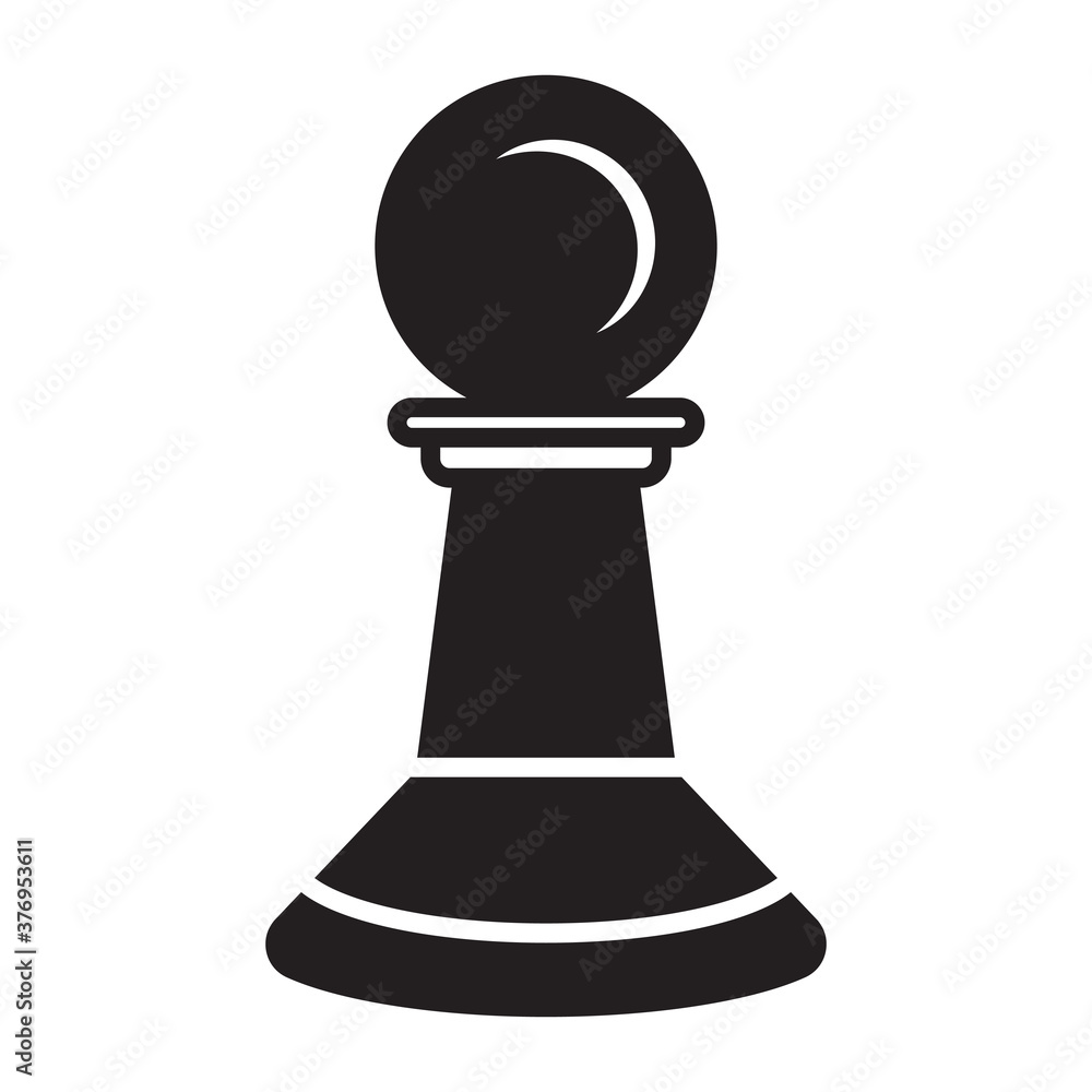 Pawn chess piece flat vector icon for apps or websites