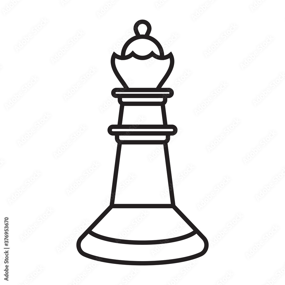 Queen chess pieces line art icon for apps or websites Queen chess pieces line art icon for apps or websites