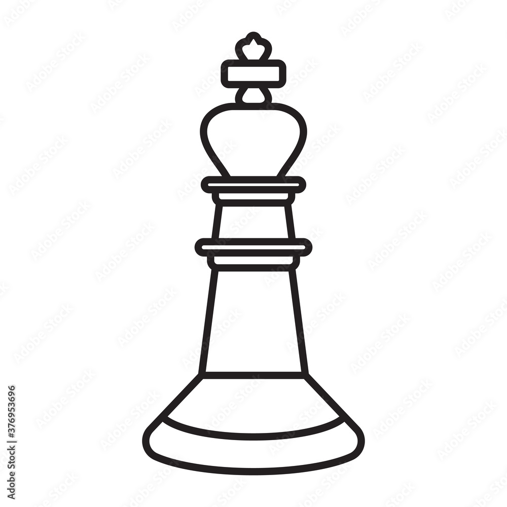 King chess piece line art icon for apps or websites King chess piece line art icon for apps or websites
