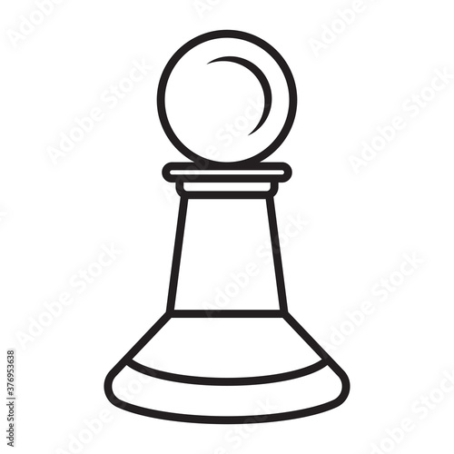Pawn chess piece line art vector icon for apps or websites