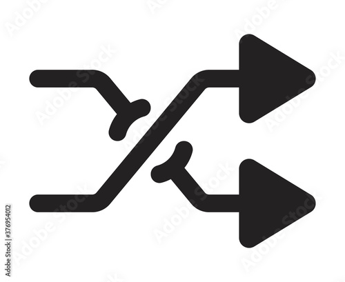 Shuffle playback or random playlist flat icon for apps and websites