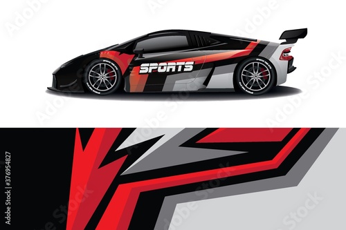 Sports car wrapping decal design 